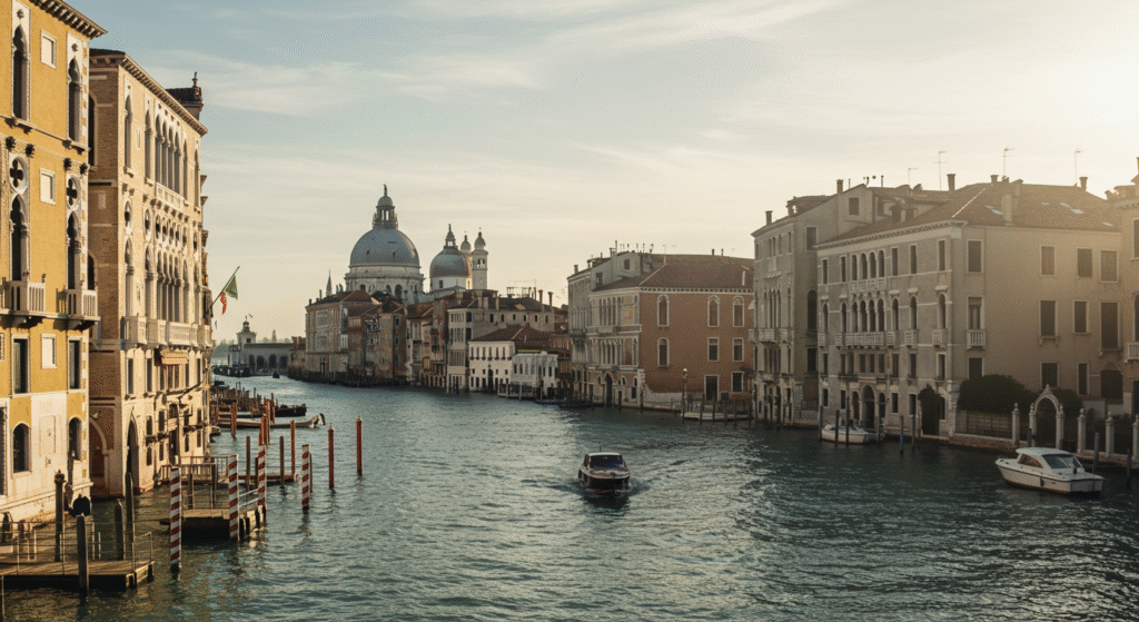 palaces along the grand canal in venice italy